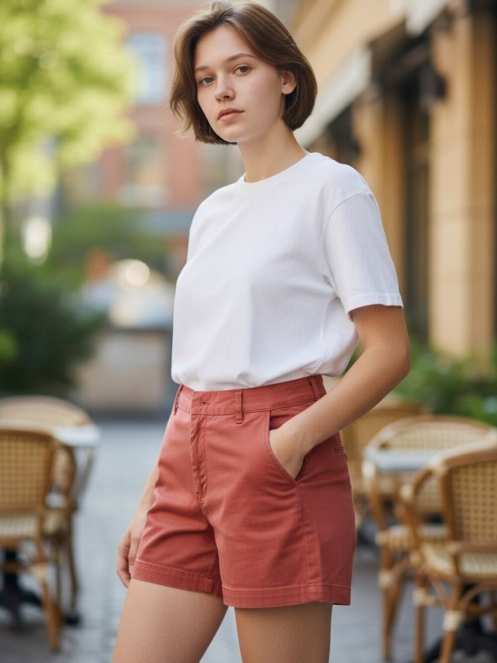 J Crew - Coral Classic Chino Shorts - Size 8 (M)